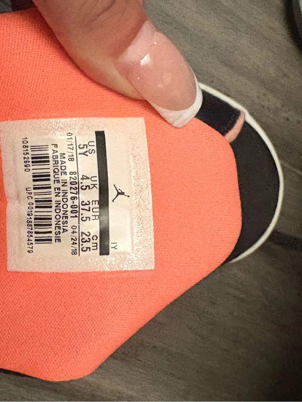 Jordan Black Sneakers with Coral Trim and Teal Logo Patch